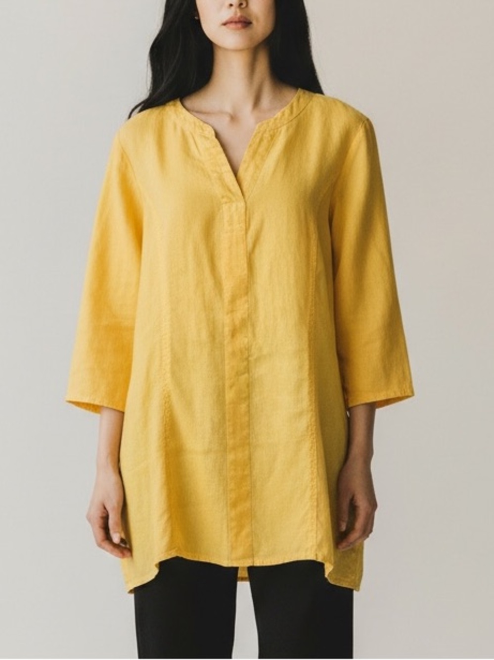 Coldwater Creek Split Neck Linen Tunic